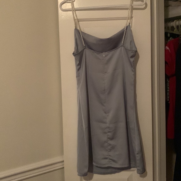 Satin Mini Dress with Pearl Straps - Picture 3 of 4
